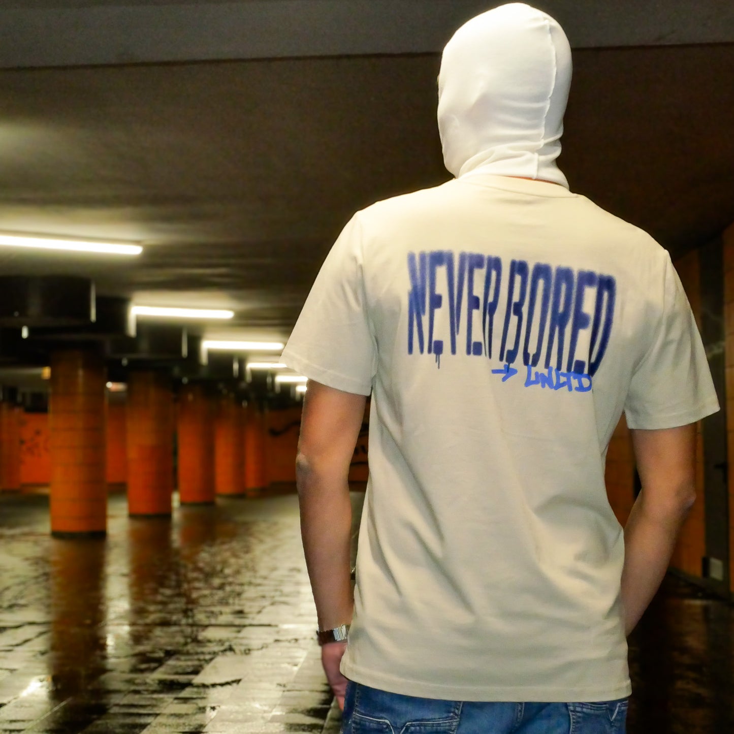 NEVER BORED UNLTD. - Stencil Style T-Shirt