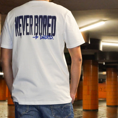 NEVER BORED UNLTD. - Stencil Style T-Shirt